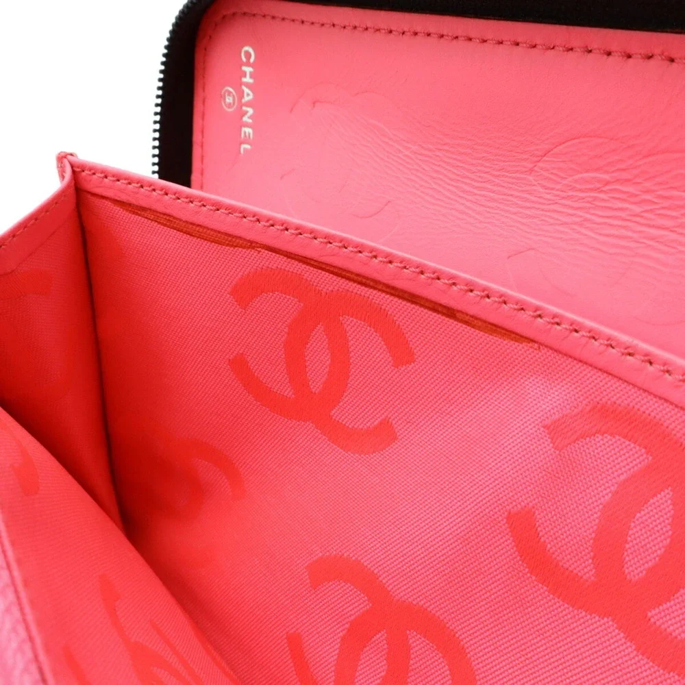 CHANEL Black Leather Logo Wallet